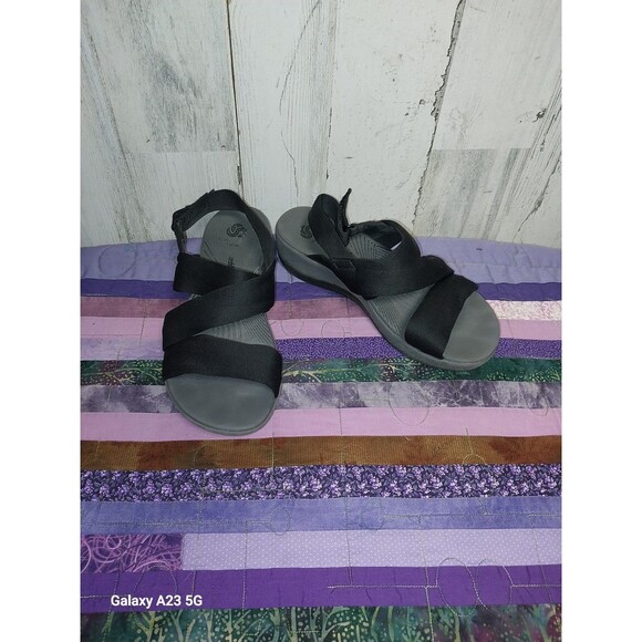 Clarks Cloudsteppers Sandals Womens 7 M Hook and Loop Slingback Comfort Shoes - Picture 7 of 8